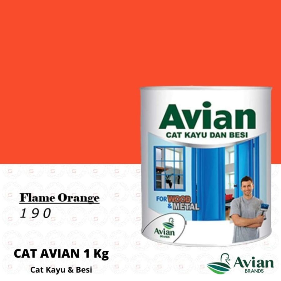 Avian Cat Kayu & Besi 1 Kg 190 Flame Orange - Cat Kayu dan Besi Pontianak