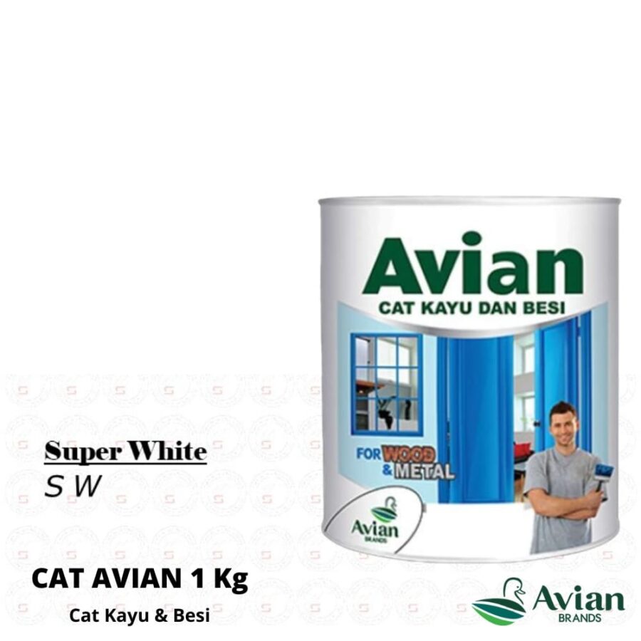 Avian Cat Kayu & Besi 1 Kg Putih - Cat Kayu dan Besi Pontianak