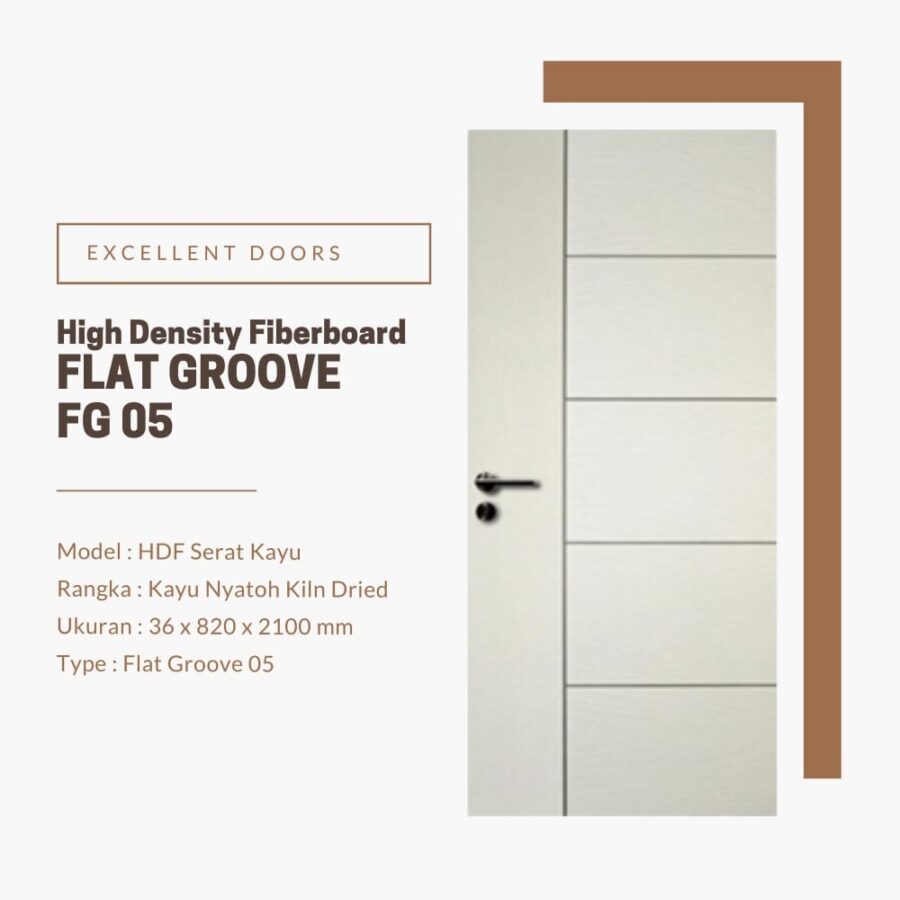 PINTU HDF FG 05 UK 36X82X2100 - Pintu Pontianak