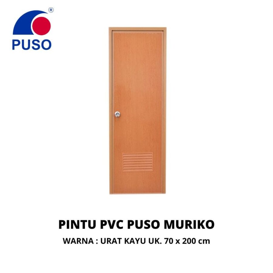 Pintu PVC Kamar Mandi 70x200 Warna Coklat Urat Kayu - Pintu Pontianak