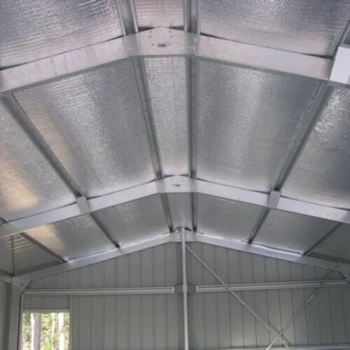 Pemasangan Aluminium Foil Bubble 4 mm di bawah atap galvalum