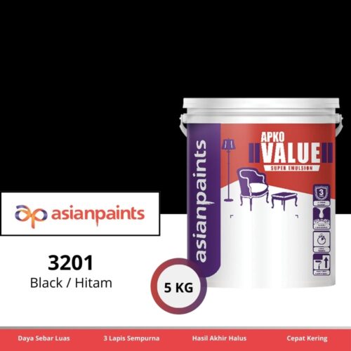 APKO Value Super Emulsion 5 Kg Black 3201 - Cat Tembok Pontianak
