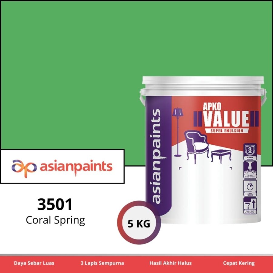 APKO Value Super Emulsion 5 Kg Coral Spring 3501 - Cat Tembok Pontianak