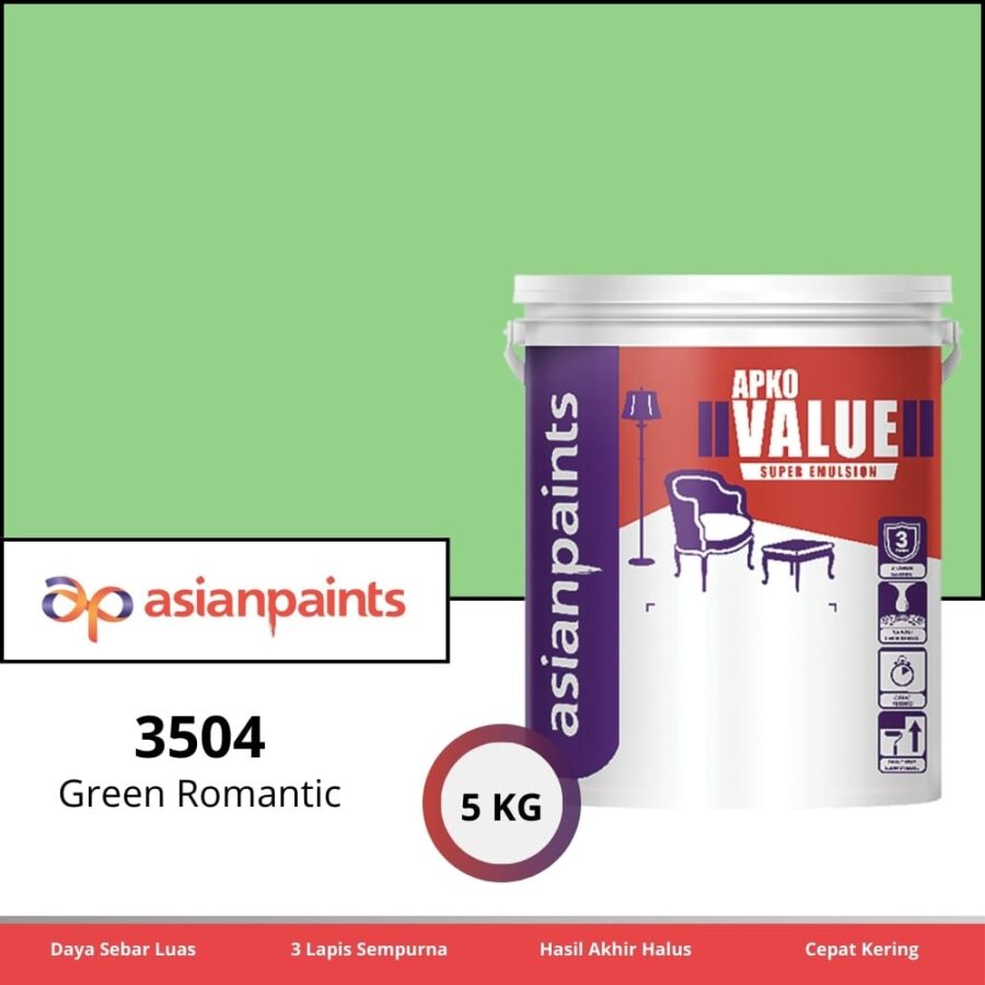 APKO Value Super Emulsion 5 Kg Green Romantic 3504 - Cat Tembok Pontianak