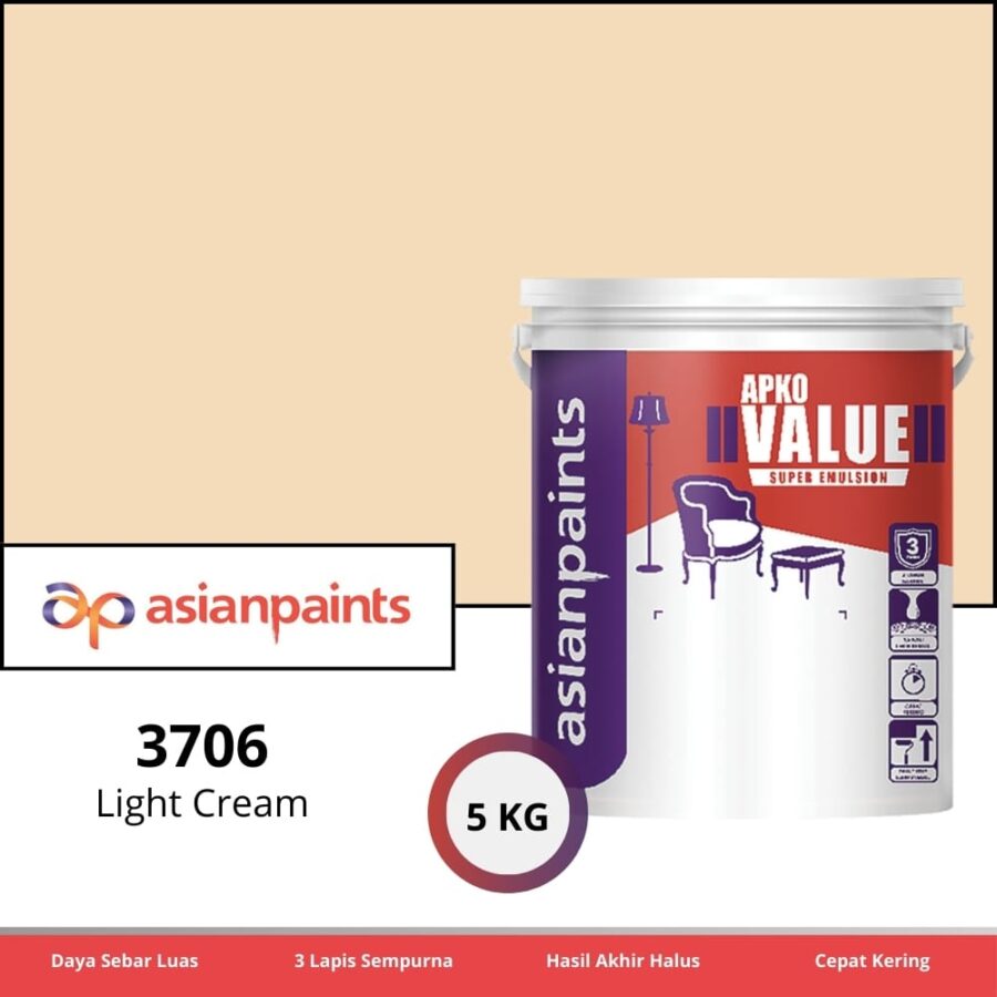 APKO Value Super Emulsion 5 Kg Light Cream 3706 - Cat Tembok Pontianak