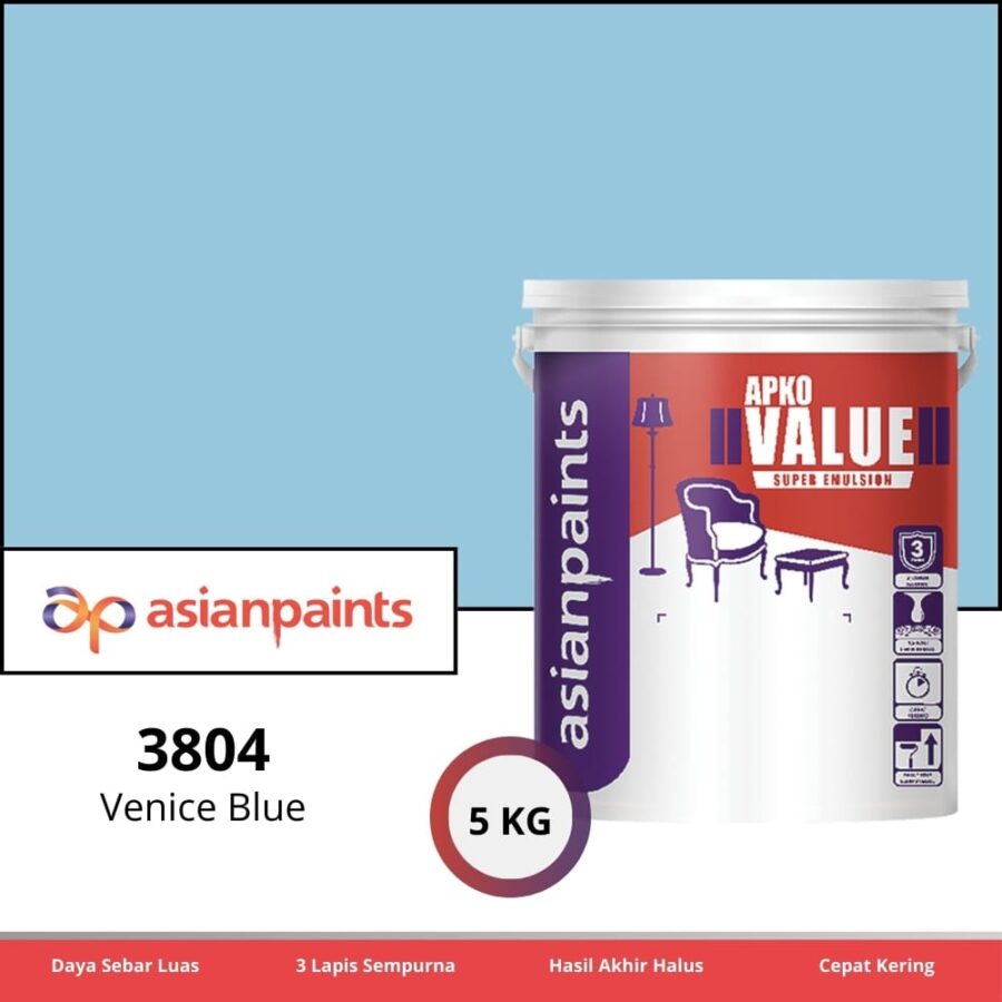 APKO Value Super Emulsion 5 Kg Venice Blue 3804 - Cat Tembok Pontianak