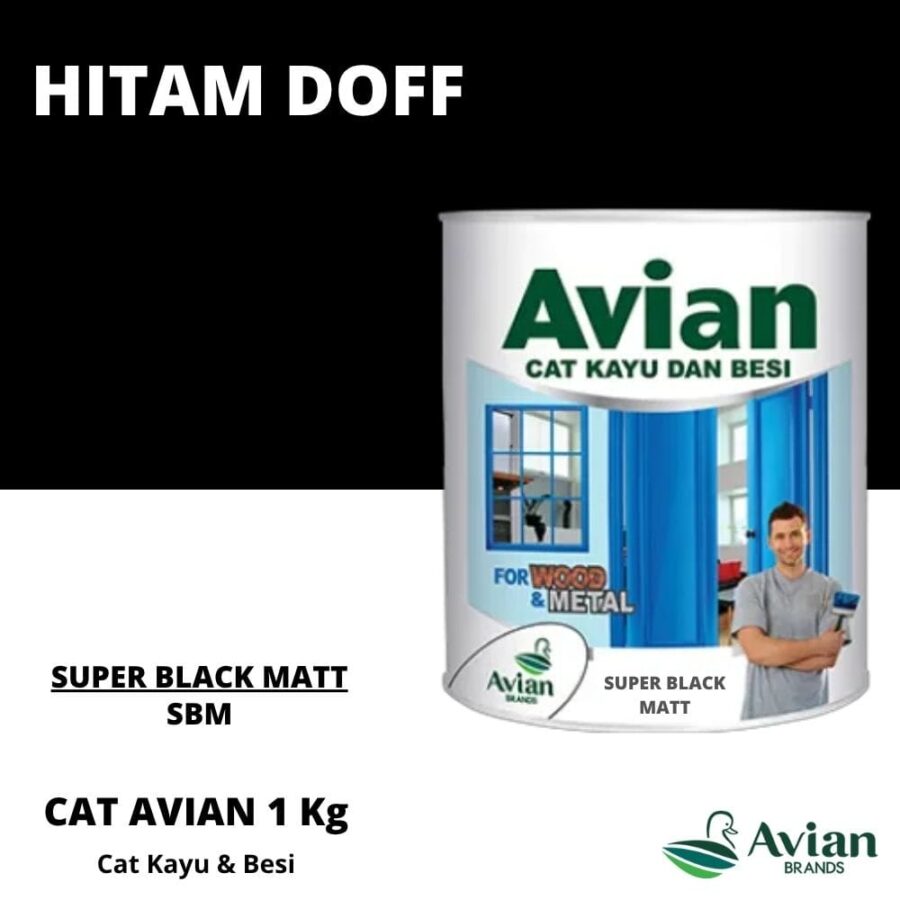 Avian Cat Kayu & Besi 1 Kg Hitam Doff - Cat Kayu dan Besi Pontianak