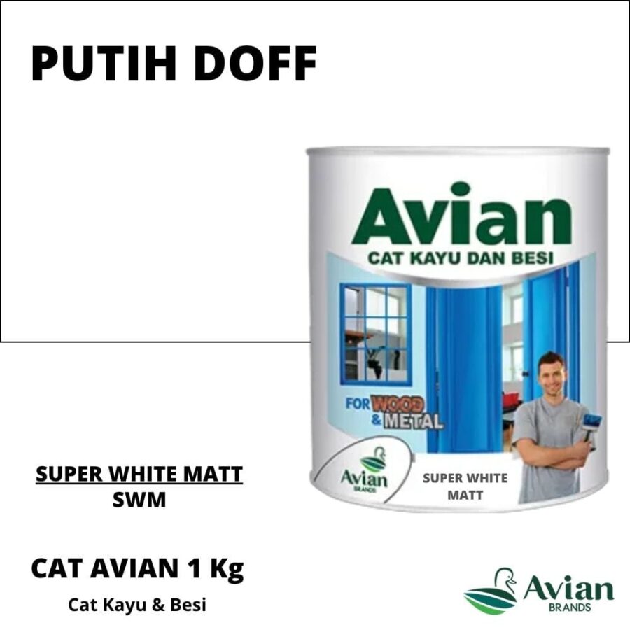 Avian Cat Kayu & Besi 1 Kg Putih Doff - Cat Kayu dan Besi Pontianak