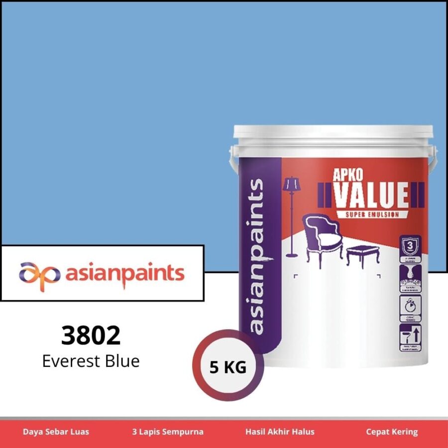 APKO Value Super Emulsion 5 Kg Everest Blue 3802 - Cat Tembok Pontianak