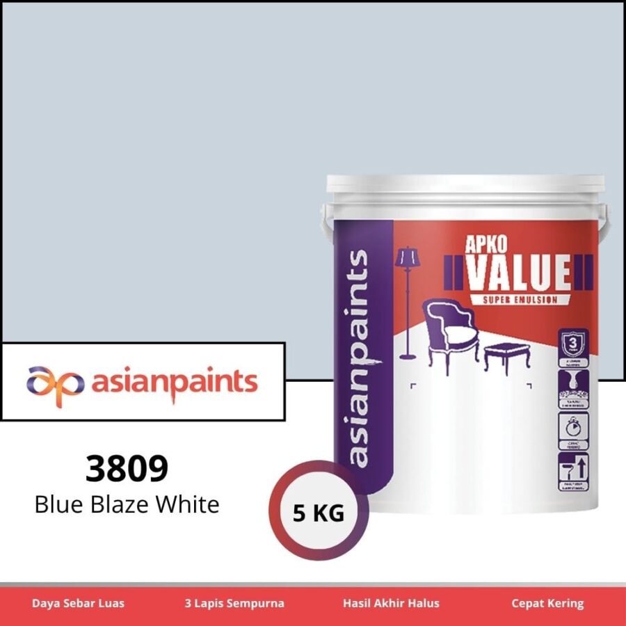 APKO Value Super Emulsion 5 Kg Blue Blaze White 3809 - Cat Tembok Pontianak