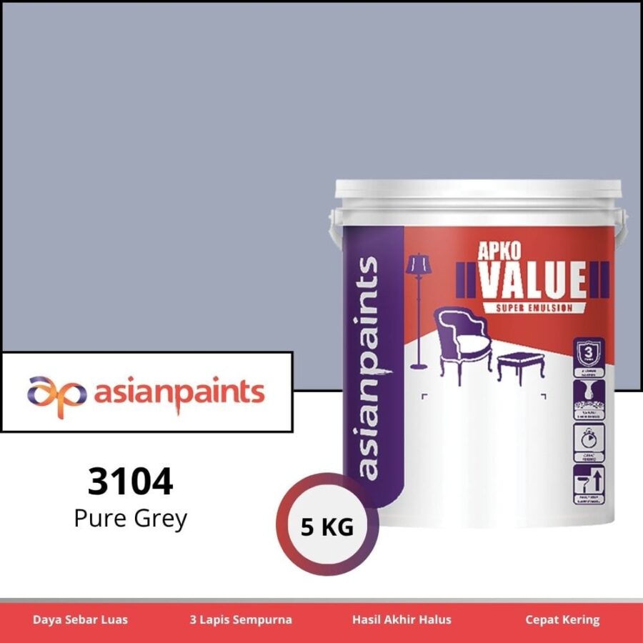 APKO Value Super Emulsion 5 Kg Pure Grey 3104 - Cat Tembok Pontianak