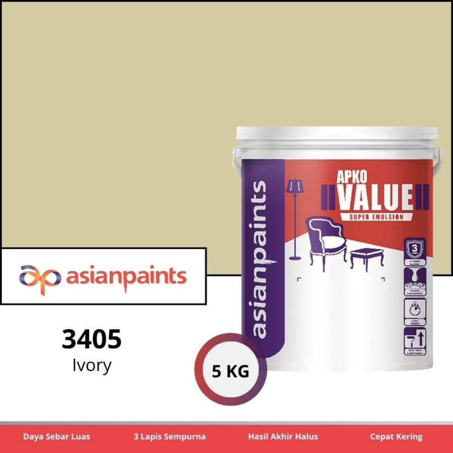 APKO Value Super Emulsion 5 Kg Ivory 3405 - Cat Tembok Pontianak