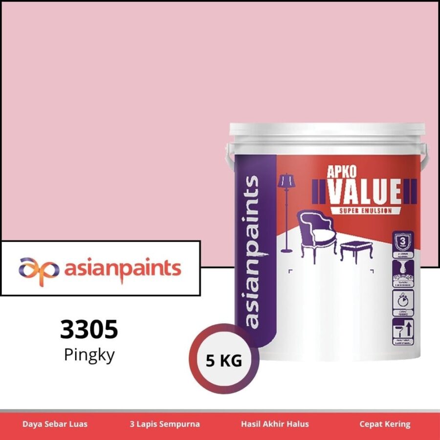 APKO Value Super Emulsion 5 Kg Pingky 3305 - Cat Tembok Pontianak