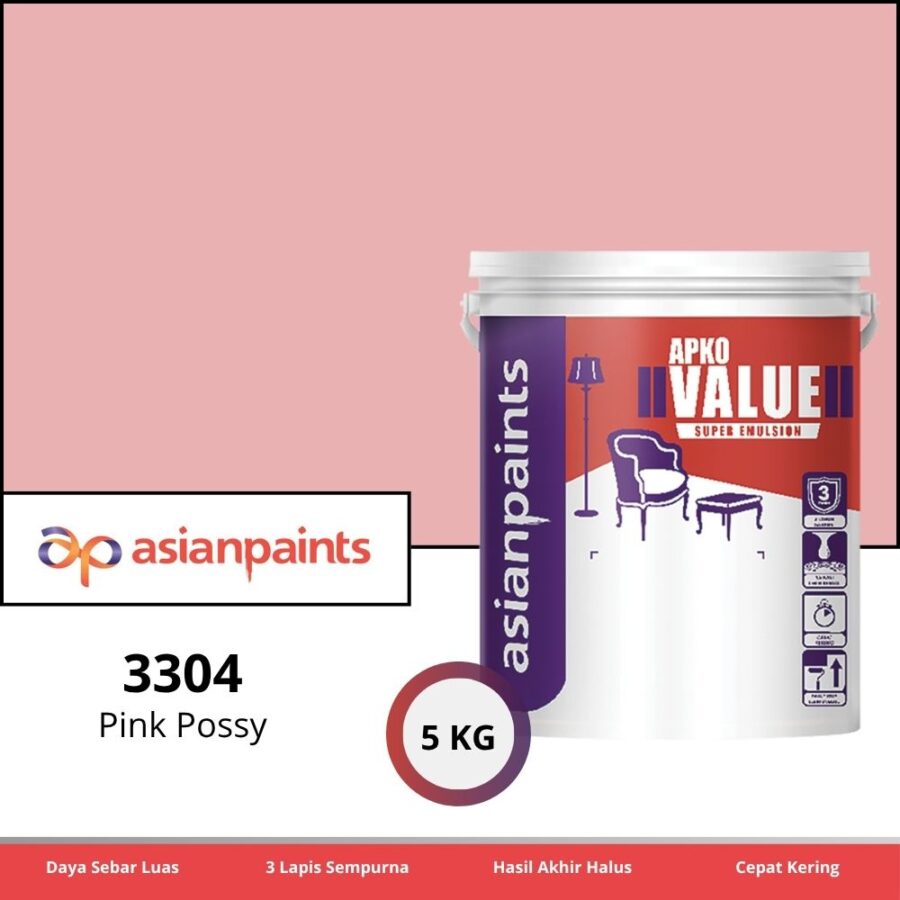 APKO Value Super Emulsion 5 Kg Pink Posy 3304 - Cat Tembok Pontianak